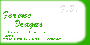 ferenc dragus business card